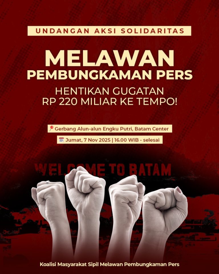 Lawan Pembungkaman Pers, Wartawan Batam Tolak Gugatan Rp200 Miliar Mentan Amran ke Majalah Tempo