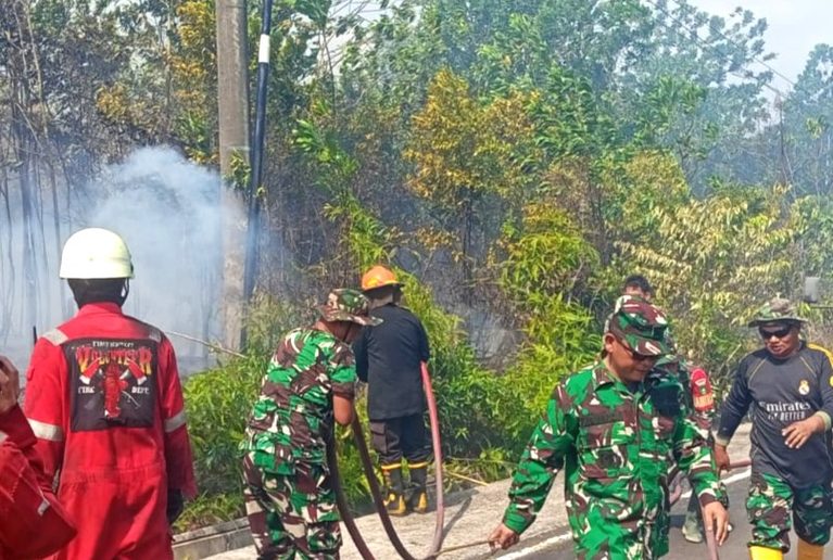 Tim Damkar Kodim 0315/Tanjungpinang Padamkan Karhutla 6 Hektare di Bintan