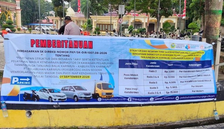 Polemik Pengelolaan Parkir Pelabuhan Taman Bunga Karimun Berlanjut, Dua Pihak Punya Dasar Berbeda