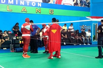 Sempena HUT RI Ke-81, Belasan Superhero Muncul Mapolda Kepri