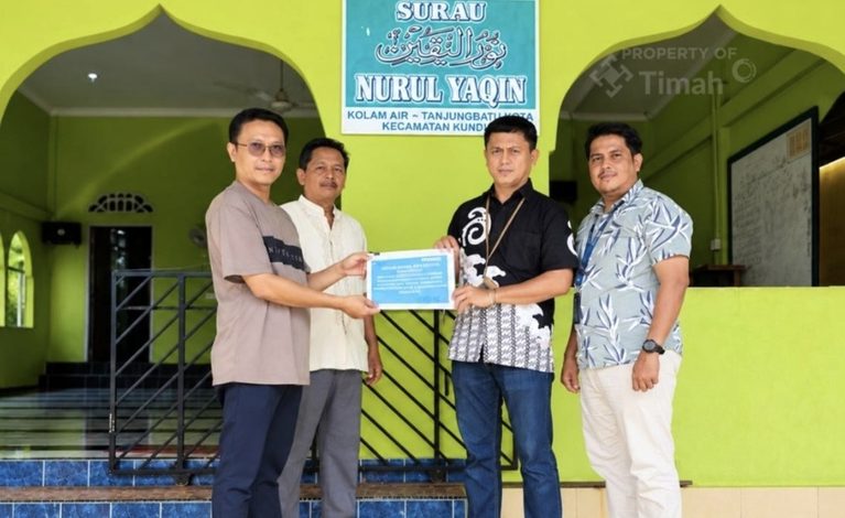 Kunjungi Surau Nurul Yaqin Kundur, PT Timah Serahkan Bantuan Rehabilitasi