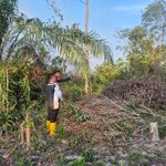 Bupati Lingga M. Nizar Turun Langsung Padamkan Karhutla di Sungai Besar