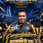 Ketua SIWO PWI Kepri Endang Kurnia Juara National Open PWI Pekanbaru 2026 di Golden Break Pekanbaru