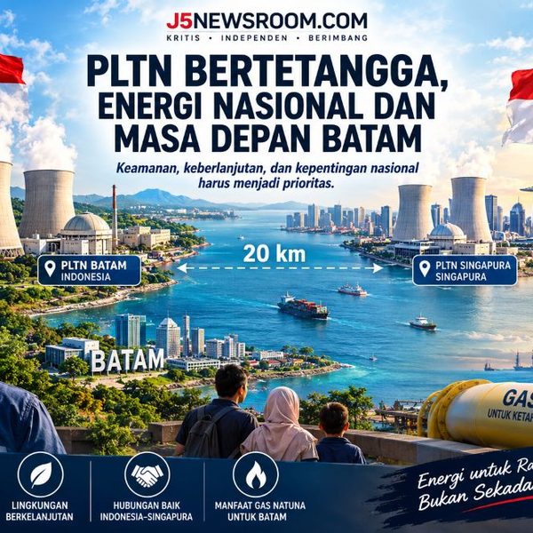 Tajuk J5NEWSROOM.COM: PLTN Bertetangga, Antara Energi Nasional dan Masa Depan Batam